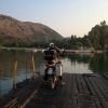 Droga motocykl konispol-bundrit-wooden-ferry-- photo